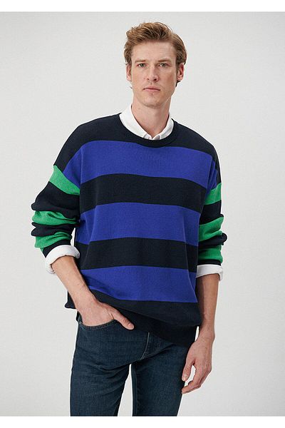 Mavi Ριγέ μπλέ πουλόβερ Oversize / Φαρδιά κοπή 0710142-70490