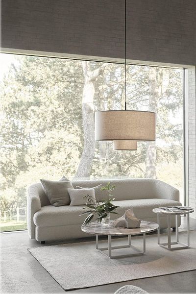 EvLight Double Layer Mojalica Linen Fabric - Pendant Chandelier