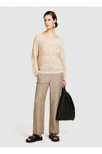 Sisley Pulover de damă bej cu decolteu largi - 106CM104U
