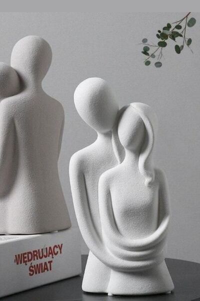 LALEZEN HOME Sonsuz Aşk Sarılan Sevgili Heykeli Büyük Boy