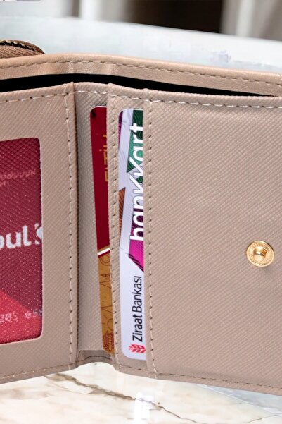 dericom Γυναικείο κομψό πορτοφόλι μινκ με φερμουάρ και θήκη για κέρματα, αξεσουάρ θήκης για κάρτες