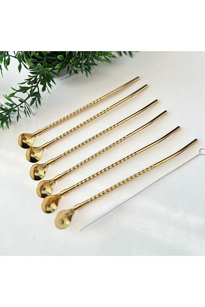 hinezahome 7 Piece Metal Gold Pipette Set