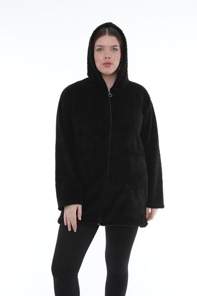 KSV Collection Black Plush Cardigan - Plus Size