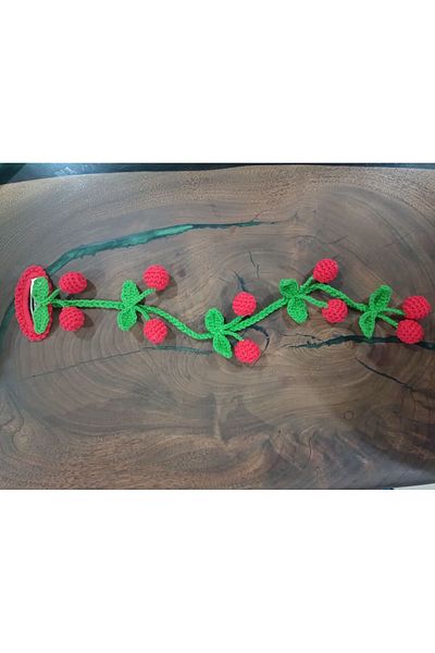 Handmade Cherry Cluster Buckle - Knitted