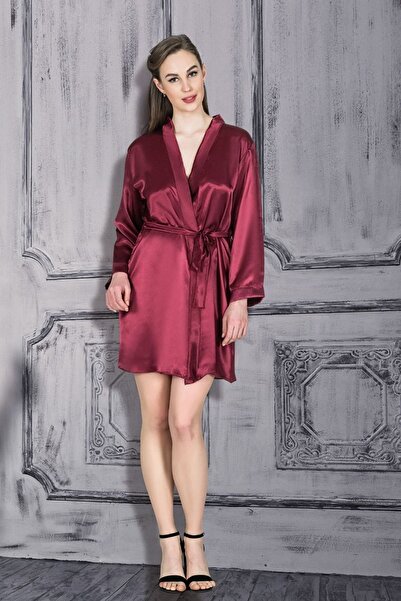 ROZELT Burgundski satenski kućni ogrtač - 1R.1O.6Z.6L.T.