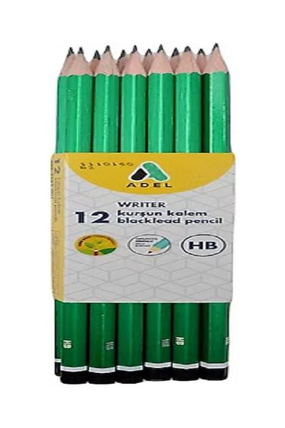 Adell Adel 12 Pieces Pencil - 12 Pieces Red Pencil - Eraser - Pencil Sharpener TOTAL 26 Pieces