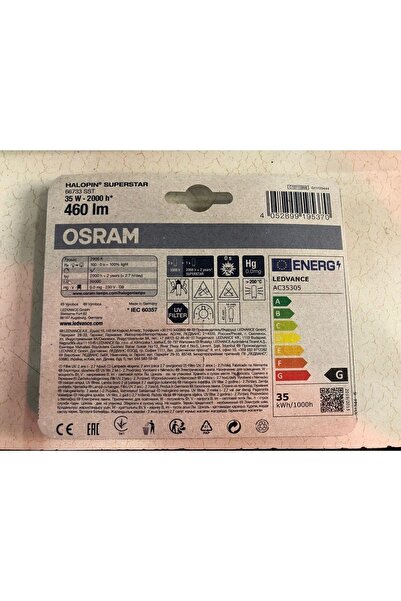 Osram 2 Adet Halopin G9 35w=40w Halojen Lamba