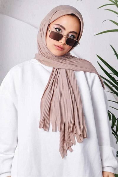 VERA LİFE Πρακτικό γυναικείο μαντήλι Hijab Shawl - Πλισέ έτοιμο σχέδιο