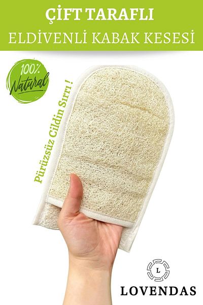 Lovendas Gloves Pumpkin Fiber - 100% Pumpkin Pouch, Double Sided to Acne, Sickle and Large Pores