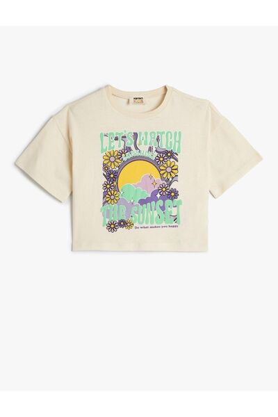 Koton Μπλουζάκι με λουλούδια για κορίτσια