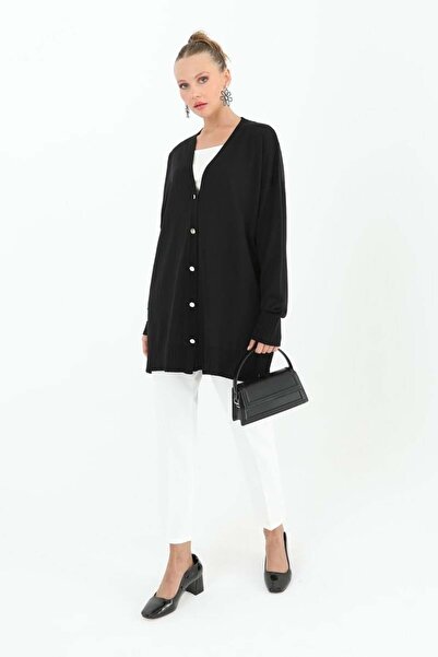 Puane Women's Cardigan with Piece Skirt - Button Detail 10482