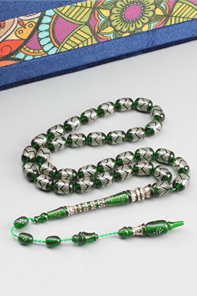 isfahantakı Ağır gümüş işlemeli imzalı nakkaş özel kutulu premium tesbih