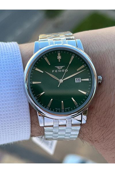 FERRO Men's Wristwatch - Steel Cord, Ion Coating, Case Design, 30 Mt Waterproof Efm.1147.A6