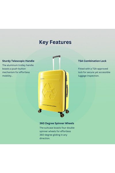 NATIONAL GEOGRAPHIC RPET Balance Luggage Set 3 pcs, Yellow