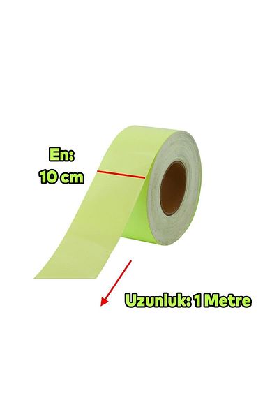 Badem10 Green Reflective Phosphorescent Strip Tape - Photolumen Night Glow Width, 10 cm 1 Mt