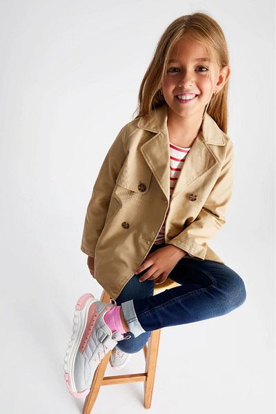 Vicco Orthopedic Girl's Sneaker - Grey/Pink, Water Resistant, Comfortable Design