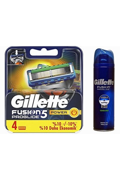 Gillette Fusion 5 Proglide Power 4'lü Yedek Bıçak + Proglide Tıraş Jeli 200 Ml