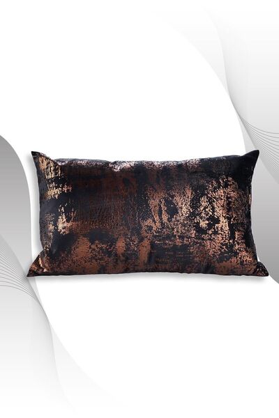 ÖZENEV Black Copper Throw Pillow Cover Decorative Patterned Velvet Soft Living Room Sofa