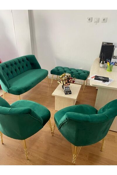 Ecem Life Yesil Babyface Metal Ayak 2 1 1 Puf Hedye