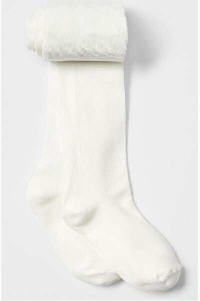 Zey Organik جوارب طويلة من القطن الأبيض