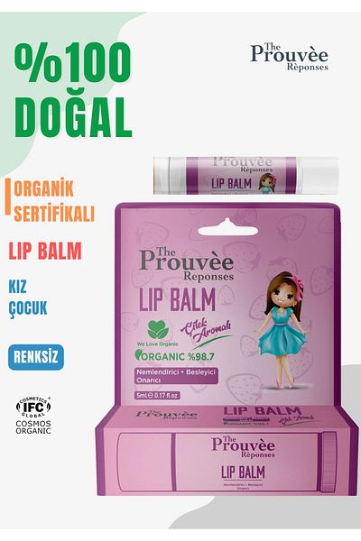 The Prouvee Reponses 100% Natural Organic Girl's Lip Balm 5ml (Strawberry Flavored)