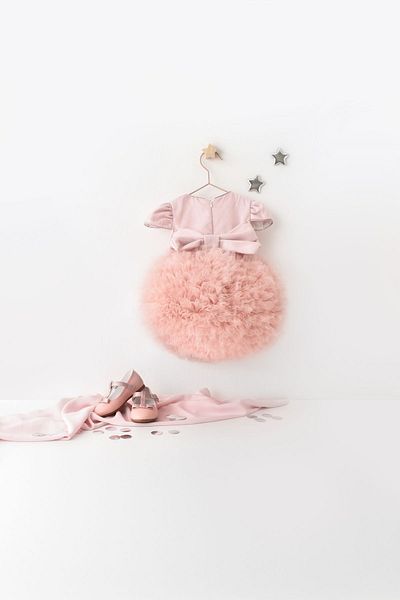 ZEHER Short Sleeve Powder Tutu Baby Princess Dress