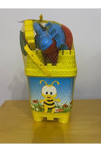 BESTTOYS Large Size Yellow Castle Sand Bucket Set - Sand Figure Toy with Water Bottle