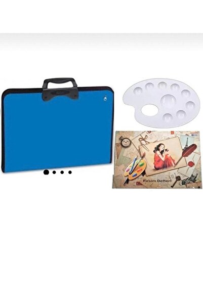 Marla 37x54 Cm Proje Resim Çantası Kampanyalı Mavi Palet Defter Hediyeli Askı...