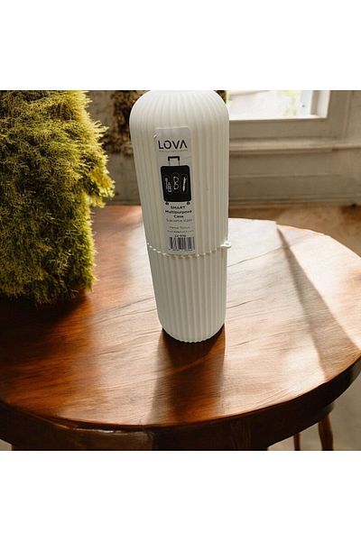 Lova White Toothbrush, Toothpaste Travel Storage Container Multi-Purpose Organizer