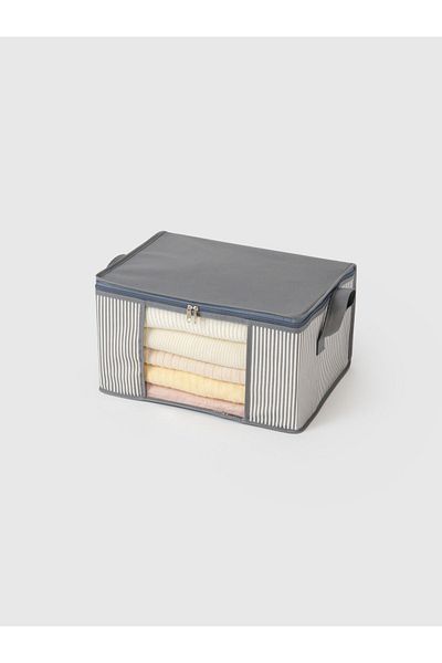 NACAREV Anthracite ριγέ Μικρό Ντουλάπα Organizer - Organizer πετσετών 40x30x20 cm