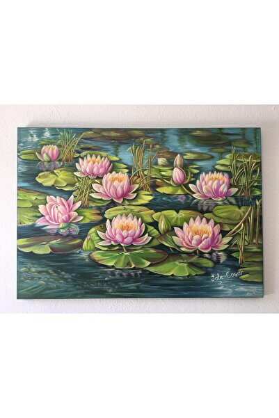 Nilüfer Gölü, Elyapımı Yağlıboya Resim 70x100