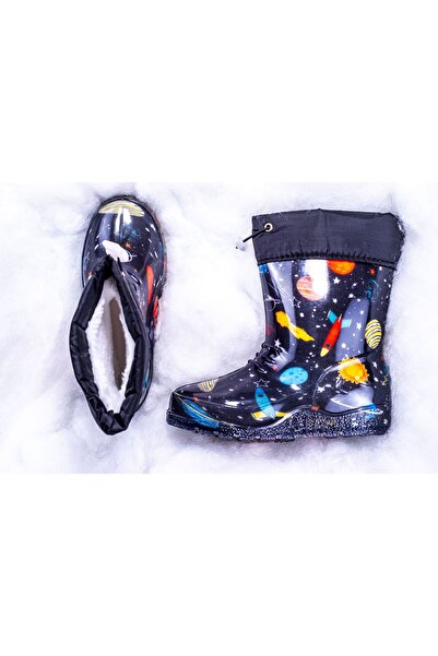 ZENEGE Çocuk Çizme Kürklü Yağmur Ve Kar Botu