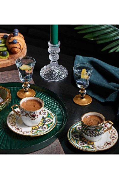 Fincan Dünyası سلسلة فيردا - طقم أكواب بلون القهوة مكون من قطعتين