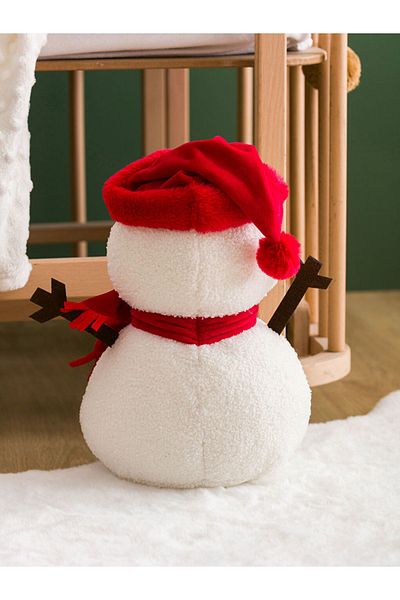 LC Waikiki New Year Themed 40 cm Baby Throw Pillow - Snow White, Snowman Figure