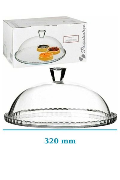 Paşabahçe Patisserie Covered Serving Plate Transparent 95198