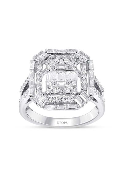 Keops Pırlanta 1.02 Karat Baget Pırlanta Love Yüzük