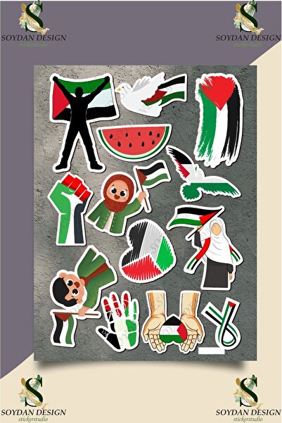 Limitless Design Filistin Gazze Kudüs Hamas Sticker Seti  Etiket Laptop Noteb...