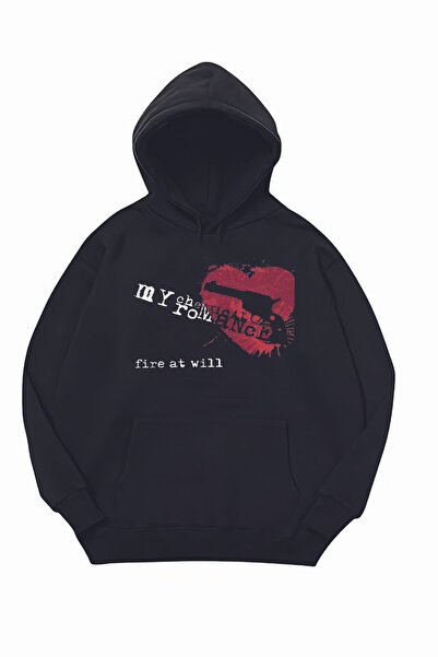 Korefanzin سويت شيرت بقلنسوة أسود من My Chemical Romance - كود تريند