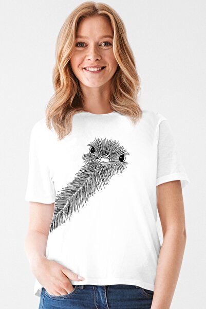 ROCKANDROLL Tricou alb cu mânecă scurtă pentru femei Curiosity of the Strut