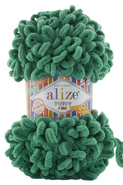 Alize Small Bowknot Puffy Fine 5-Piece Hand Knitting Yarn 532 Grass