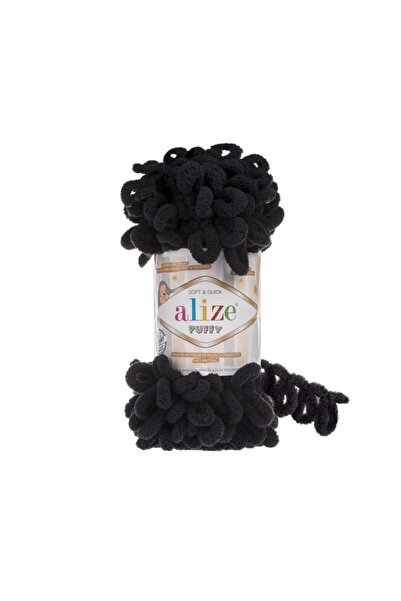 Alize Puffy 5 bucăți de fire de tricotat negre - 1060-100gr tricotat cu deget...