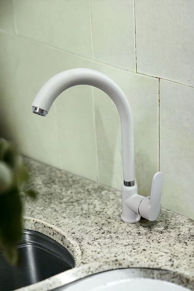 Gürol Luna White Kitchen Sink Faucet Mixer