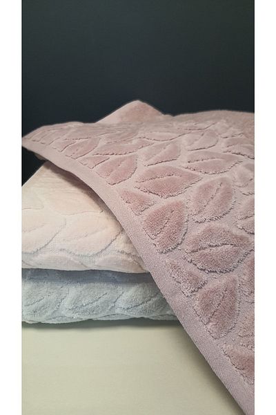 Nurpak Σετ Πετσέτες Χεριών Haza 3 τεμαχίων 50x90cm 100% βαμβάκι Γκρι-σκόνη-λεβάντα