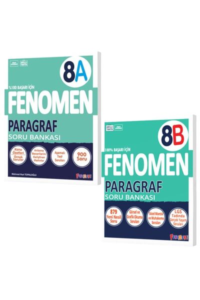 Gama Yayınları FENOMEN 8.SINIF LGS PARAGRAF A-B SORU BANKASI