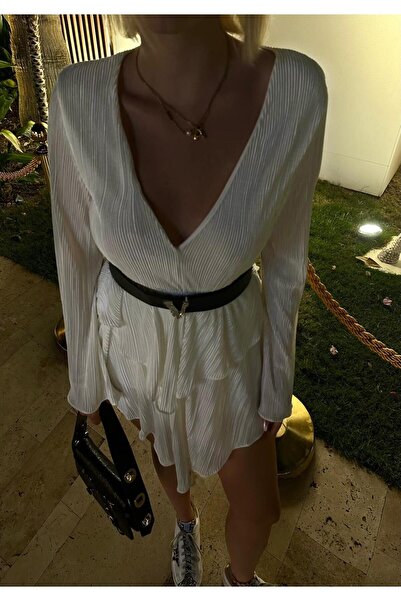 FİOXCO Valentia İspanyol Kol Kemerli Tasarım Elbise