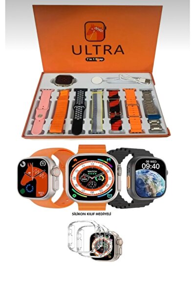 EMİN ENSAR HOME Watch Ultra 8 - Ultra 7 in 1 (7 Kordonlu Akıllı Saat) 49mm