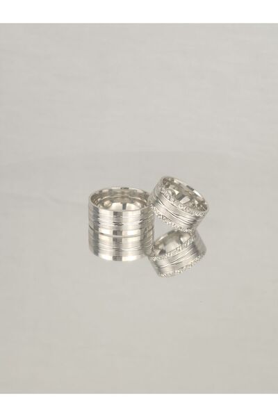 Gri Gümüş Göz Kamaştıran Bağlılık 925 Ayar Gümüş Alyans, Nişan Ve Söz Yüzüğü