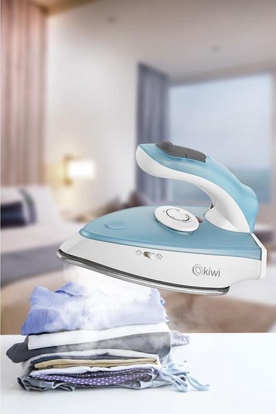 Kiwi Foldable 1000 Watt Travel Iron with Steel Base