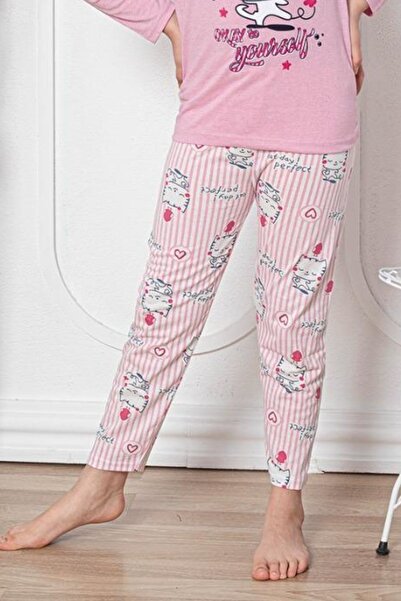 Farya Home Dívčí bavlněný pyžamový set s dlouhým rukávem se vzorem Faryakids