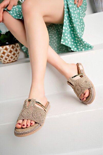 ESPEDA Kadin Moda Hasir Terlik 009